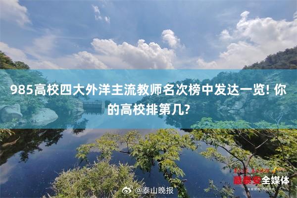 985高校四大外洋主流教师名次榜中发达一览! 你的高校排第几?