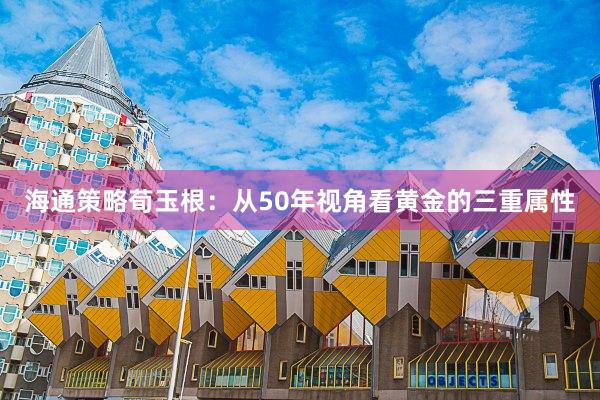海通策略荀玉根：从50年视角看黄金的三重属性