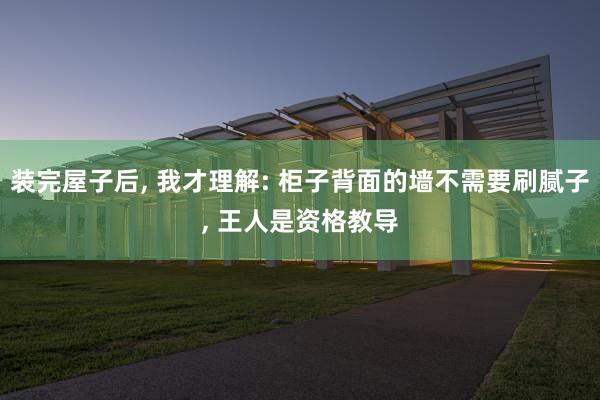 装完屋子后, 我才理解: 柜子背面的墙不需要刷腻子, 王人是资格教导