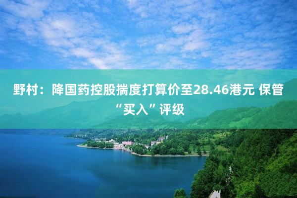 野村：降国药控股揣度打算价至28.46港元 保管“买入”评级