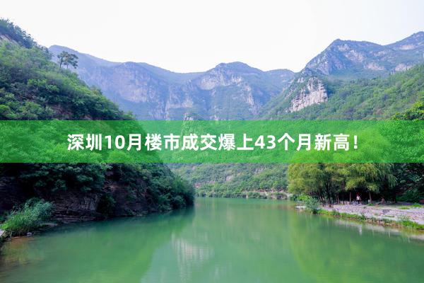 深圳10月楼市成交爆上43个月新高！