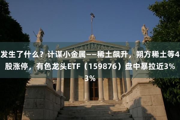 发生了什么？计谋小金属——稀土飙升，朔方稀土等4股涨停，有色龙头ETF（159876）盘中暴拉近3%