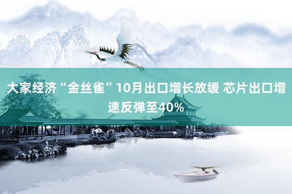 大家经济“金丝雀”10月出口增长放缓 芯片出口增速反弹至40%