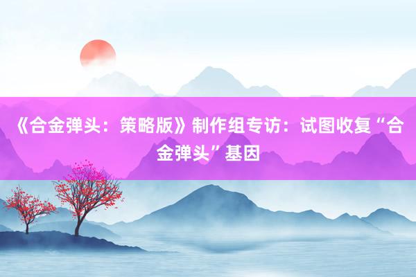 《合金弹头：策略版》制作组专访：试图收复“合金弹头”基因
